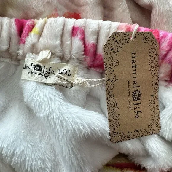 NWT Natural Life Towel Wrap Love boho floral ruffle trim L/XL - Picture 3 of 10
